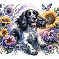 English Springer Spaniel in Flowers 20oz Tumbler - Render