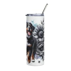 Entlebucher Mountain Dog in Flowers 20oz Tumbler - Front
