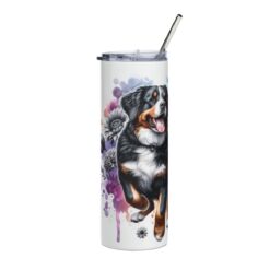 Entlebucher Mountain Dog in Flowers 20oz Tumbler - Left