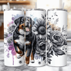 Entlebucher Mountain Dog in Flowers 20oz Tumbler - Lifestyle
