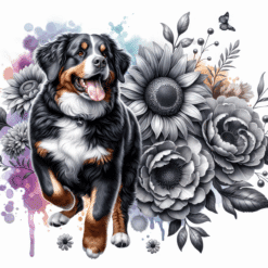 Entlebucher Mountain Dog in Flowers 20oz Tumbler - Render