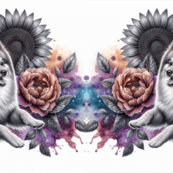 Finnish Spitz in Flowers 15oz Mug - Render