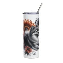 Finnish Spitz in Flowers 20oz Tumbler - Front