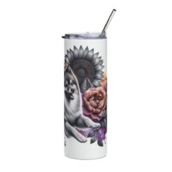Finnish Spitz in Flowers 20oz Tumbler - Right