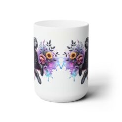 Flat-Coated Retriever in Flowers 15oz Mug - Front