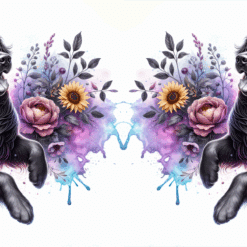 Flat-Coated Retriever in Flowers 15oz Mug - Render