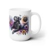 Flat-Coated Retriever in Flowers 15oz Mug - Right