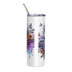 Flat-Coated Retriever in Flowers 20oz Tumbler - Back