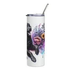 Flat-Coated Retriever in Flowers 20oz Tumbler - Right