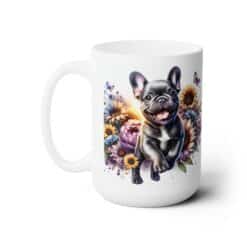 French Bulldog in Flowers 15oz Mug - Left
