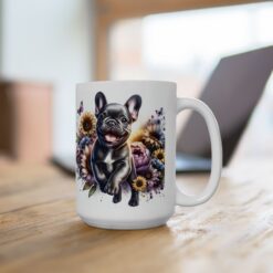 French Bulldog in Flowers 15oz Mug - Lifestyle