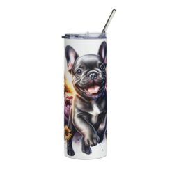 French Bulldog in Flowers 20oz Tumbler - Front
