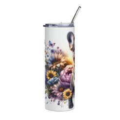 French Bulldog in Flowers 20oz Tumbler - Left