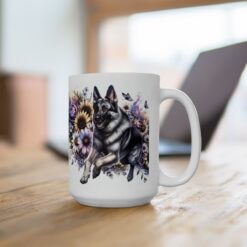 German Shepherd in Flowers 15oz Mug - Lifestyle