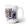 German Shepherd in Flowers 15oz Mug - Right
