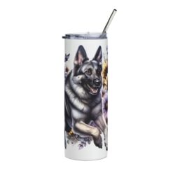 German Shepherd in Flowers 20oz Tumbler - Front