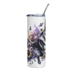 German Shepherd in Flowers 20oz Tumbler - Left