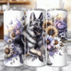 German Shepherd in Flowers 20oz Tumbler - Lifestyle