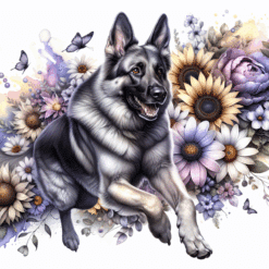 German Shepherd in Flowers 20oz Tumbler - Render