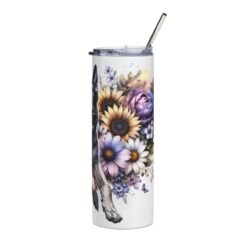 German Shepherd in Flowers 20oz Tumbler - Right