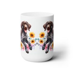 German Shorthaired Pointer in Flowers 15oz Mug - Front