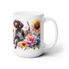 German Shorthaired Pointer in Flowers 15oz Mug - Right