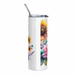 German Shorthaired Pointer in Flowers 20oz Tumbler - Back