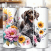 German Shorthaired Pointer in Flowers 20oz Tumbler - Lifestyle
