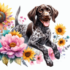 German Shorthaired Pointer in Flowers 20oz Tumbler - Render