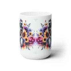 Giant Schnauzer in Flowers 15oz Mug - Front