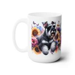 Giant Schnauzer in Flowers 15oz Mug - Left