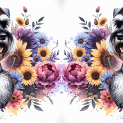 Giant Schnauzer in Flowers 15oz Mug - Render