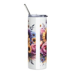 Giant Schnauzer in Flowers 20oz Tumbler - Back