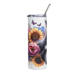 Giant Schnauzer in Flowers 20oz Tumbler - Left