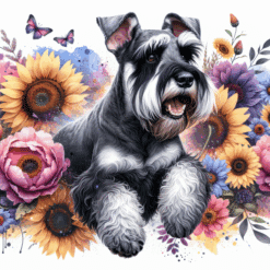 Giant Schnauzer in Flowers 20oz Tumbler - Render