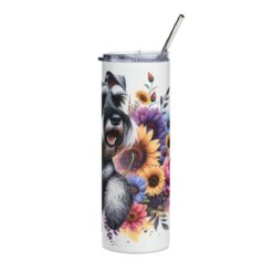Giant Schnauzer in Flowers 20oz Tumbler - Right