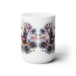 Golden Retriever in Flowers 15oz Mug - Front