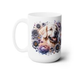 Golden Retriever in Flowers 15oz Mug - Left