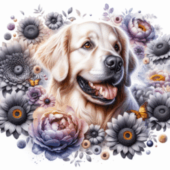 Golden Retriever in Flowers 20oz Tumbler - Render