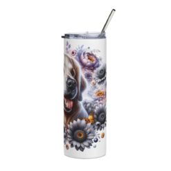 Golden Retriever in Flowers 20oz Tumbler - Right