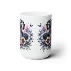 Great Dane in Flowers 15oz Mug - Front