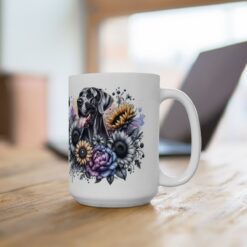 Great Dane in Flowers 15oz Mug - Lifestyle