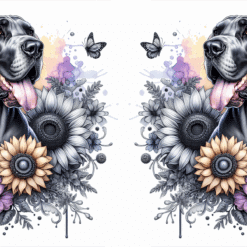 Great Dane in Flowers 15oz Mug - Render