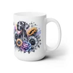 Great Dane in Flowers 15oz Mug - Right