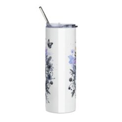 Great Dane in Flowers 20oz Tumbler - Back