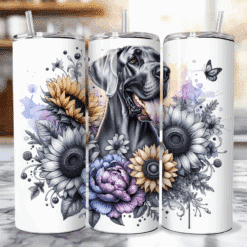 Great Dane in Flowers 20oz Tumbler - Lifestyle