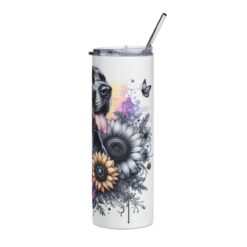 Great Dane in Flowers 20oz Tumbler - Right