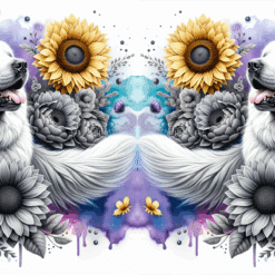 Great Pyrenees in Flowers 15oz Mug - Render