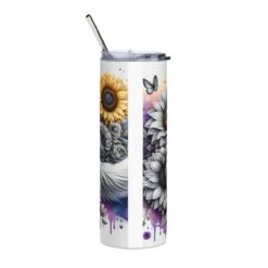 Great Pyrenees in Flowers 20oz Tumbler - Back