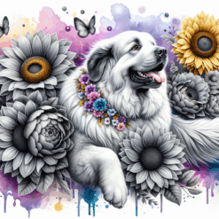 Great Pyrenees in Flowers 20oz Tumbler - Render